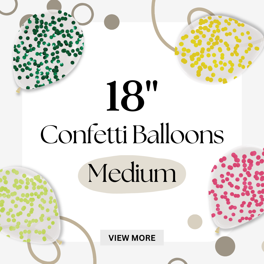 Give Fun Singapore Helium Balloons Delivery Floating Medium Round Confetti Balloon Birthday Celebration