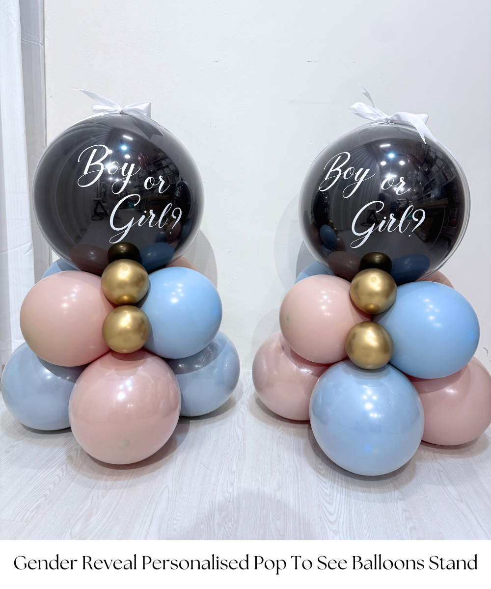Definitely the hippest and non-messy way to reveal the gender of your baby with this Gender Reveal Pop To See Balloons Centerpiece! Capture the beautiful moments when the confetti and mini balloons is popped with the Balloons Needle Popper. 