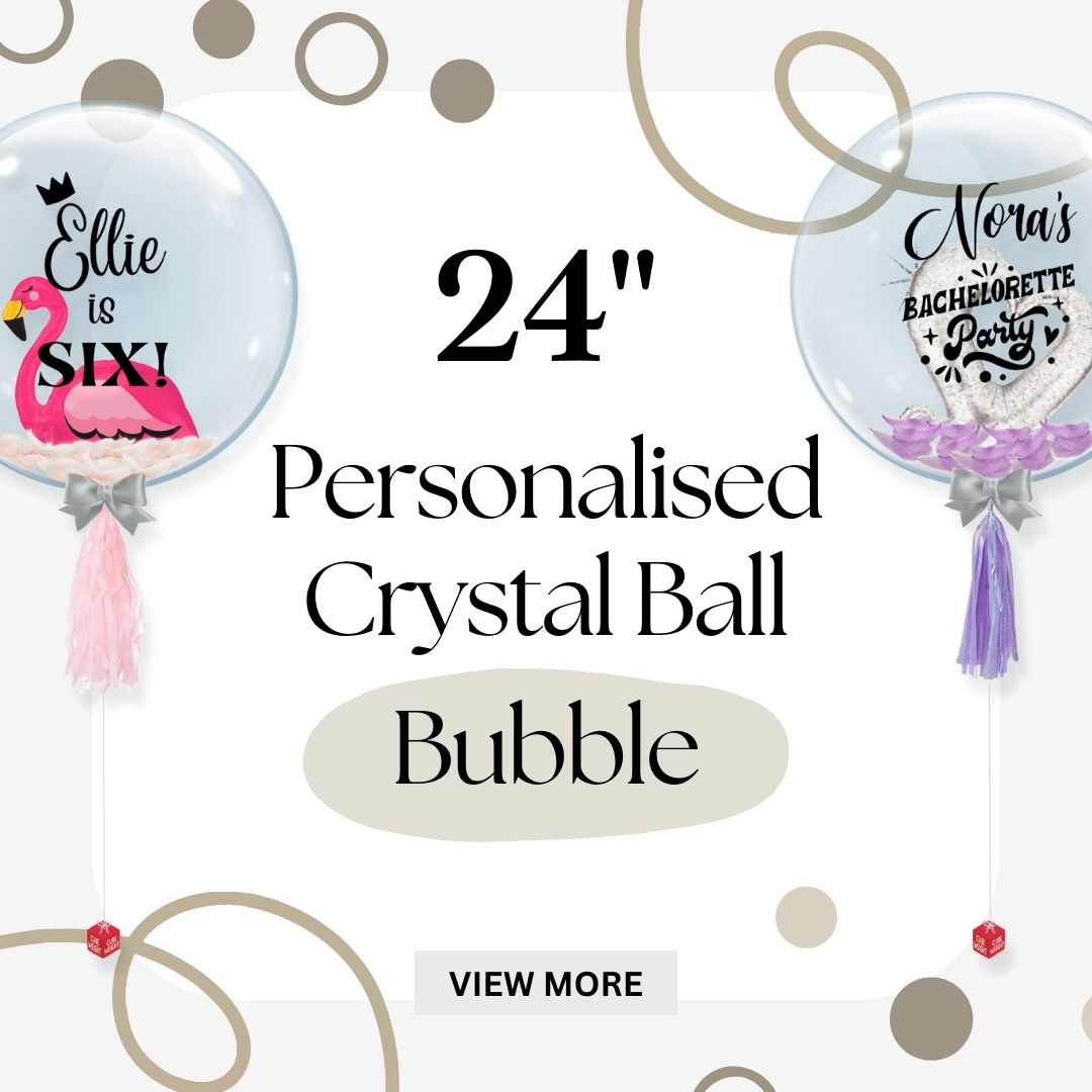 24" Personalised Crystal Ball Balloons  by Give Fun Singapore Party Balloons