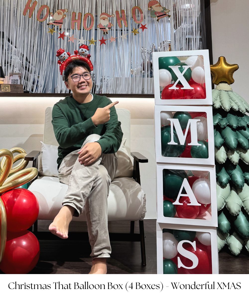 Make your holiday celebrations extra merry with our [Merry Christmas 2025] Christmas That Balloon Box (4 Boxes) - Wonderful XMAS. This charming set of four stacked balloon boxes spells out XMAS, each filled with festive balloons that add instant cheer to any space.