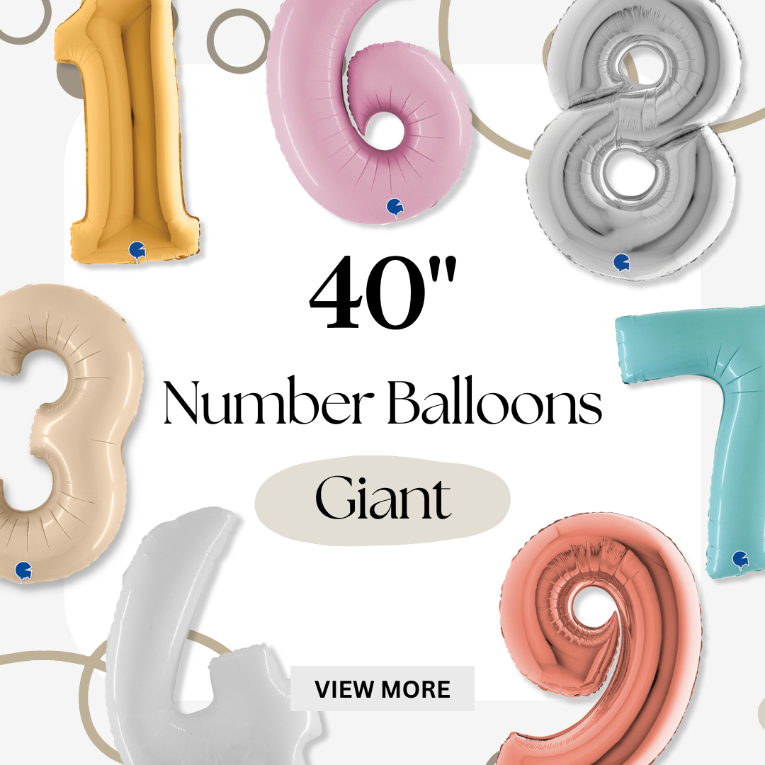 Give Fun Singapore same day helium balloons delivery party decorations supplies corporate events styling number digit foil balloon large giant 40inch rose gold black pink balloon