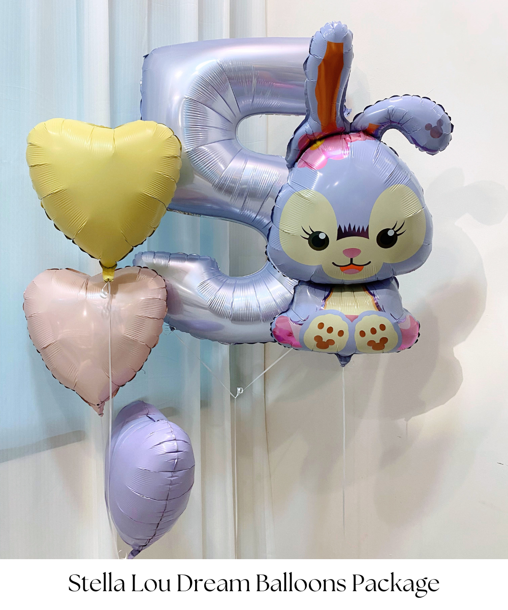Dance into a dreamy celebration with the Stella Lou Dream Balloons Package! Inspired by the graceful ballerina bunny from Duffy and Friends, this enchanting balloon arrangement features a soft and whimsical blend of Pastel Matte Lilac, Pastel Matte Yellow, and Pink — a colour palette that captures Stella Lou’s elegance, ambition, and sweet charm.