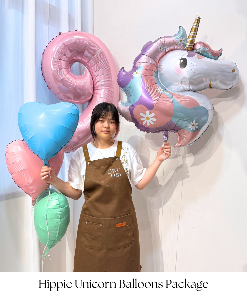 Elevate your celebration with our Hippie Unicorn Balloons Package, a vibrant blend of whimsy and magic that’s perfect for any party or gathering! This enchanting package features a dazzling assortment of unicorn-themed balloons in bright, psychedelic colors and playful patterns, guaranteed to spread joy and positivity. Save time and skip the hassle! We've curated the perfect set of unicorn party balloons for a magical, hippie-themed birthday party backdrop.