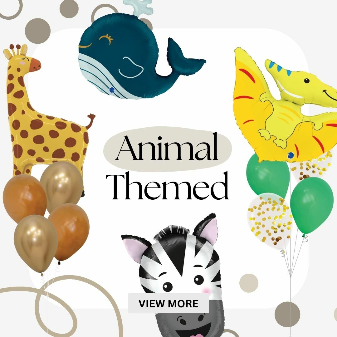 Explore our captivating collection today and let your imagination take flight with our charming animal-themed balloons