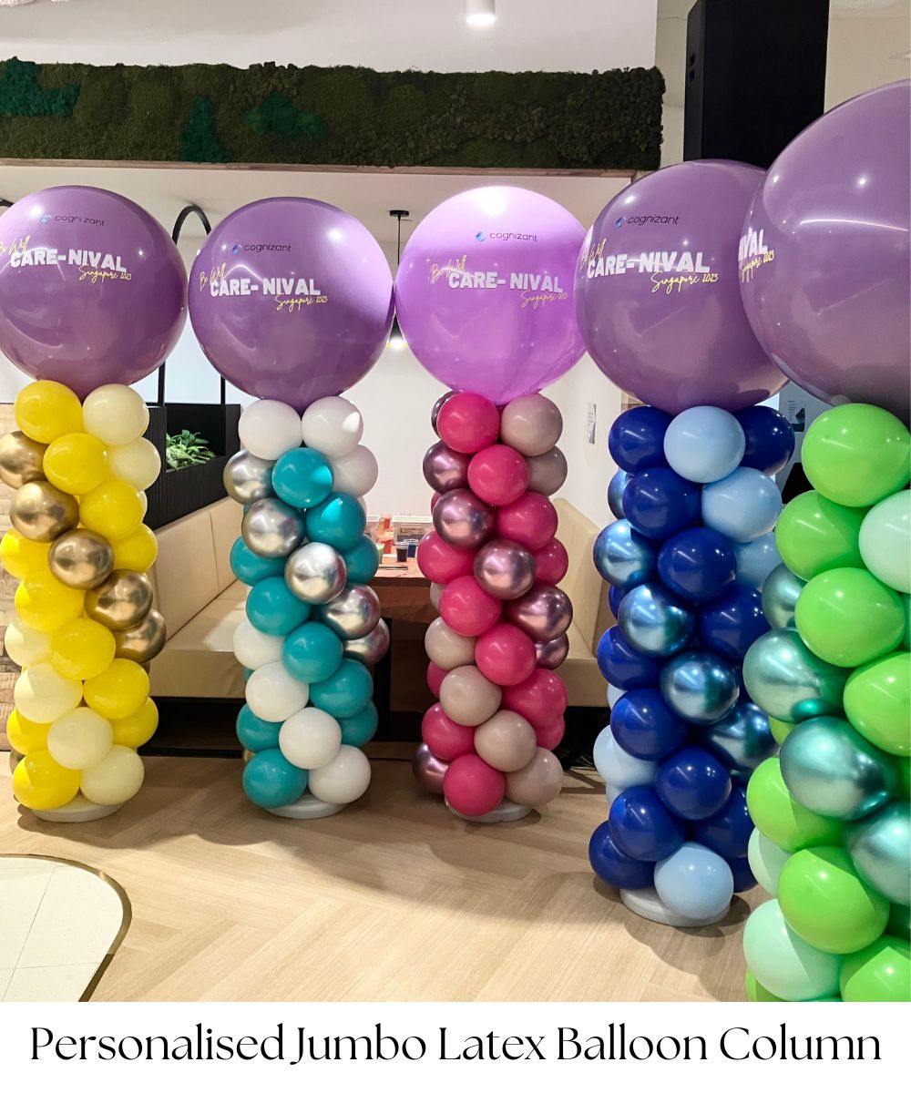 Personalised Jumbo Latex Balloon Column by Give Fun Singapore