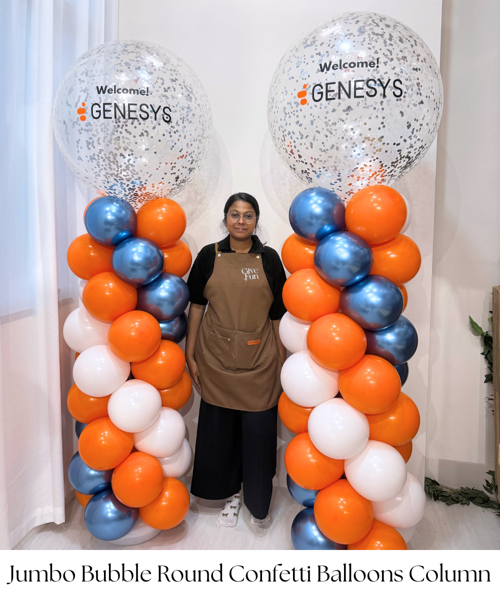 If you're still searching for Balloon Column/Balloon Pillar, our Personalised Balloon Column With 32'' Jumbo Perfectly Round Gumball Aqua Balloon - Round Metallic Confetti (2m) is just what you need. It is so flexible that it comes in a multitude of usages. Place it at the entrance and people will immediately recognize the text from afar! Place it at the corner of the room and it will still be the focus of the party/event/occasion!!! So what are you hesitating for? 