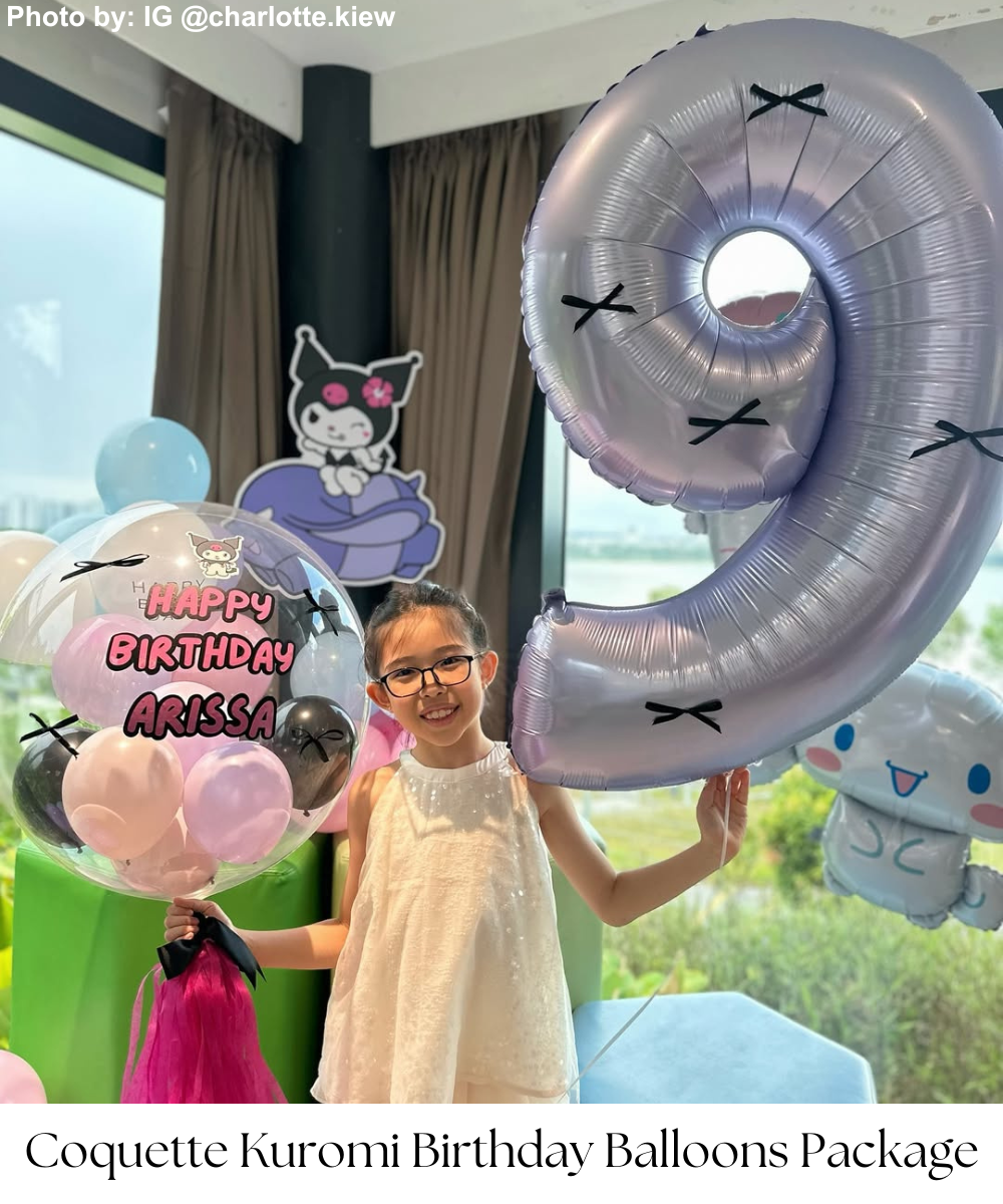 Throw the ultimate Kuromi-themed birthday celebration with this stylish and playful Coquette Kuromi Birthday Balloons Package! Perfect for fans of Sanrio’s mischievous yet adorable character, this package adds a chic and edgy flair to any party.