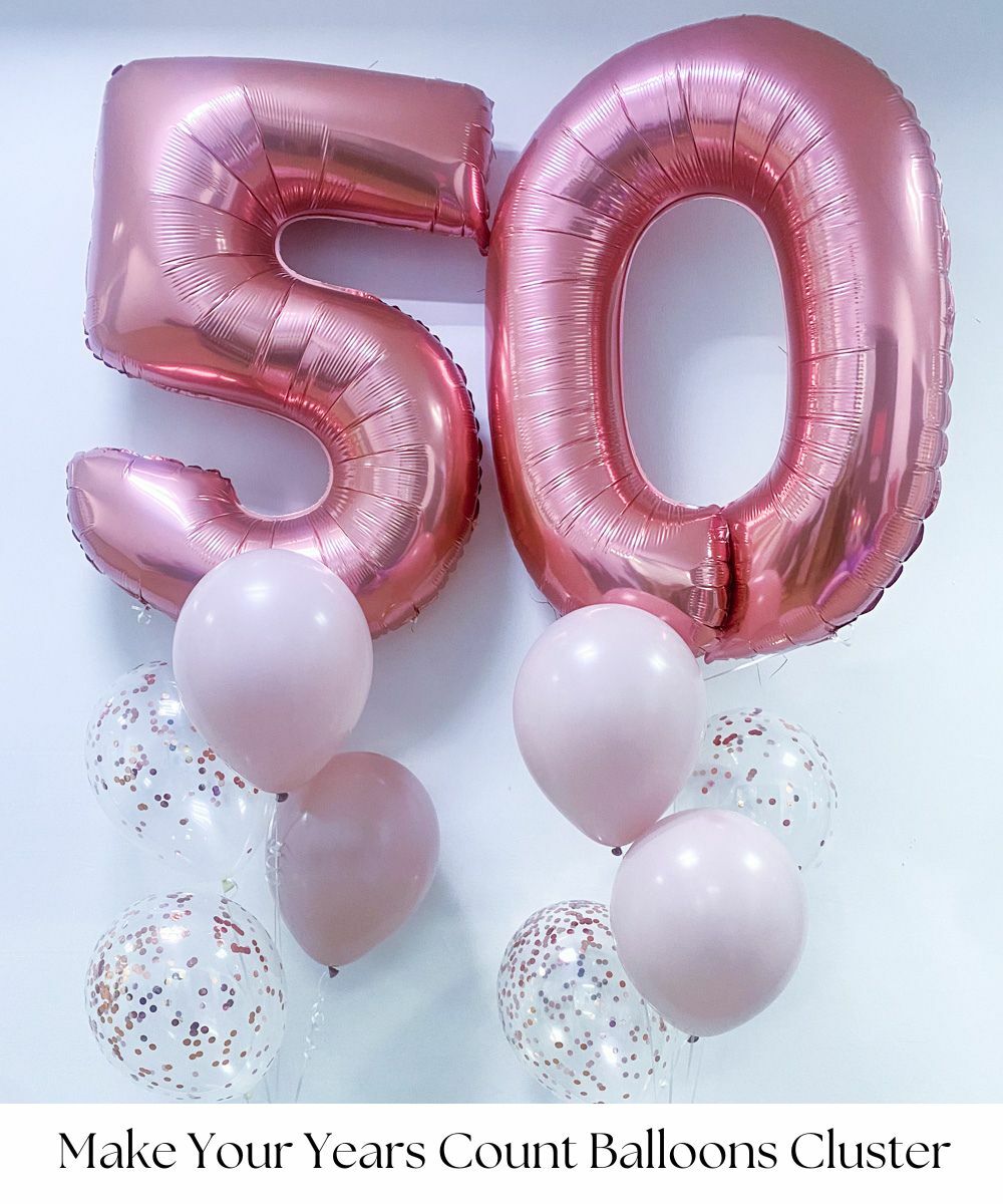 Make Your Years Count Giant Number Helium Balloons Bouquet by Give Fun Singapore