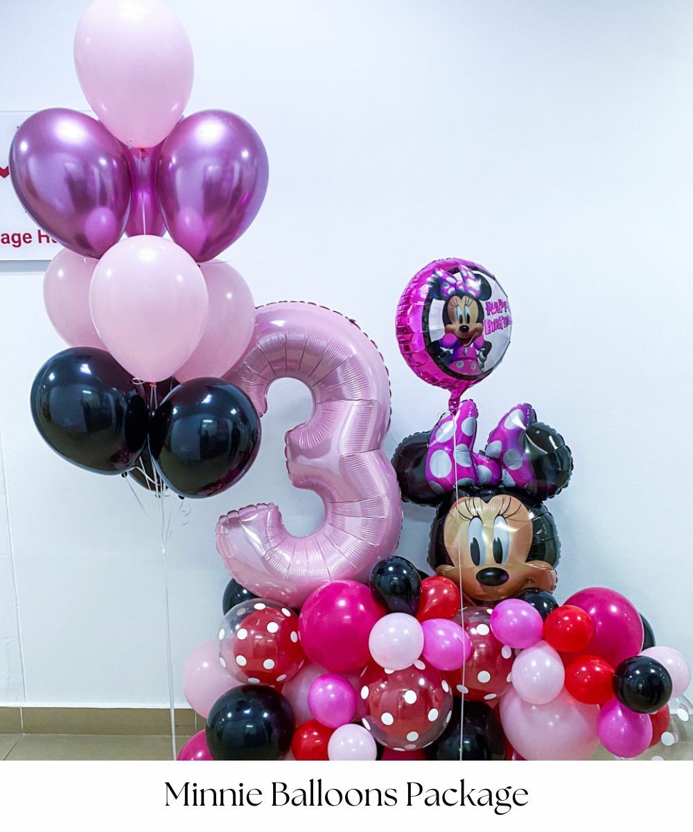 Minnie Mouse Balloons Package by Give Fun Singapore Pokemon Themed, Sanrio Themed, StellaLou Themed, Etc