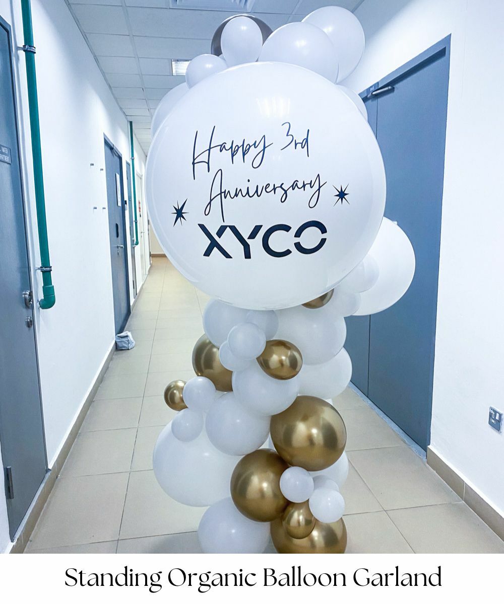 Personalised Standing Organic Balloon Garland by Give Fun Singapore