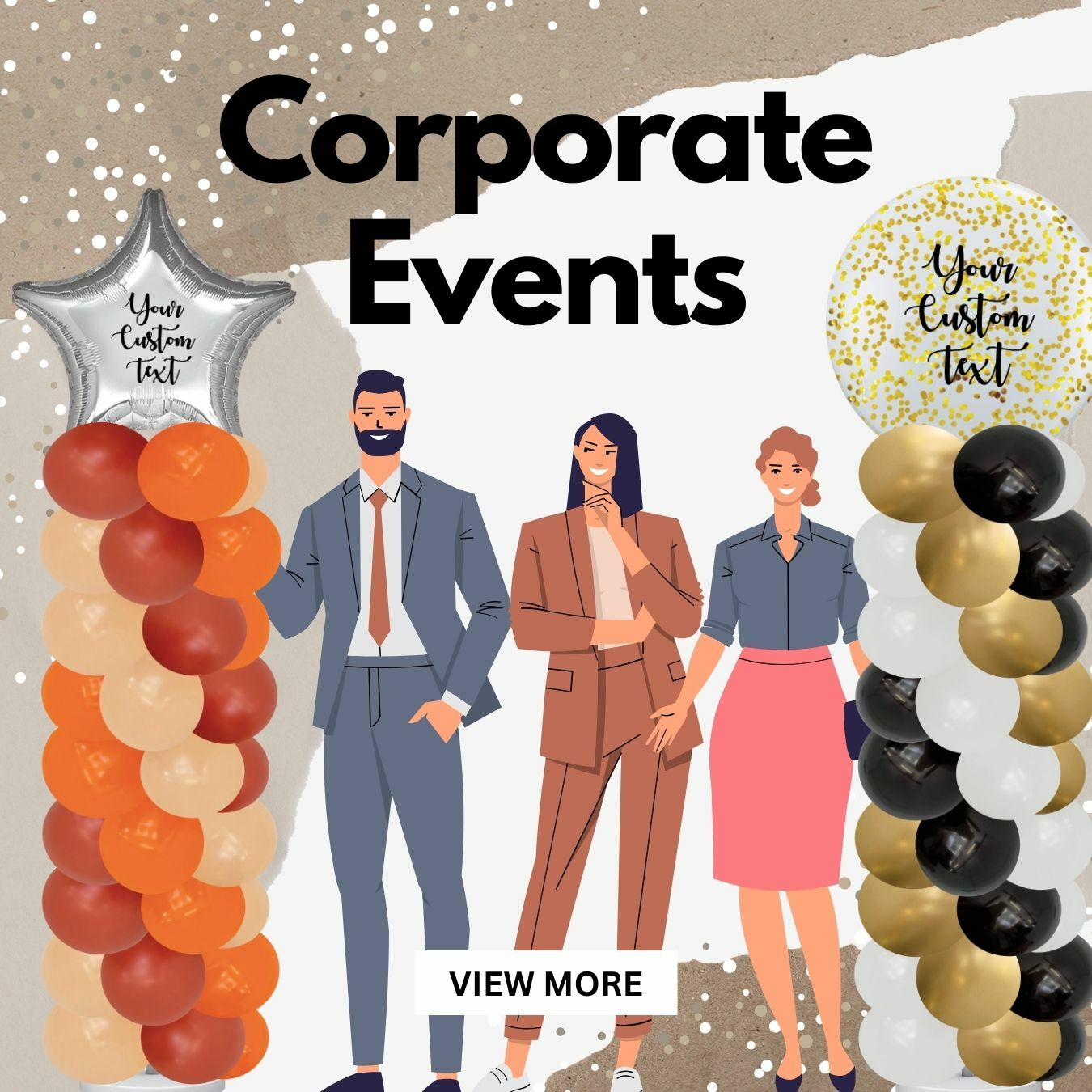 Make a statement at your next corporate event with our spectacular balloon columns. Let us help you elevate your event and leave a lasting impression on your guests