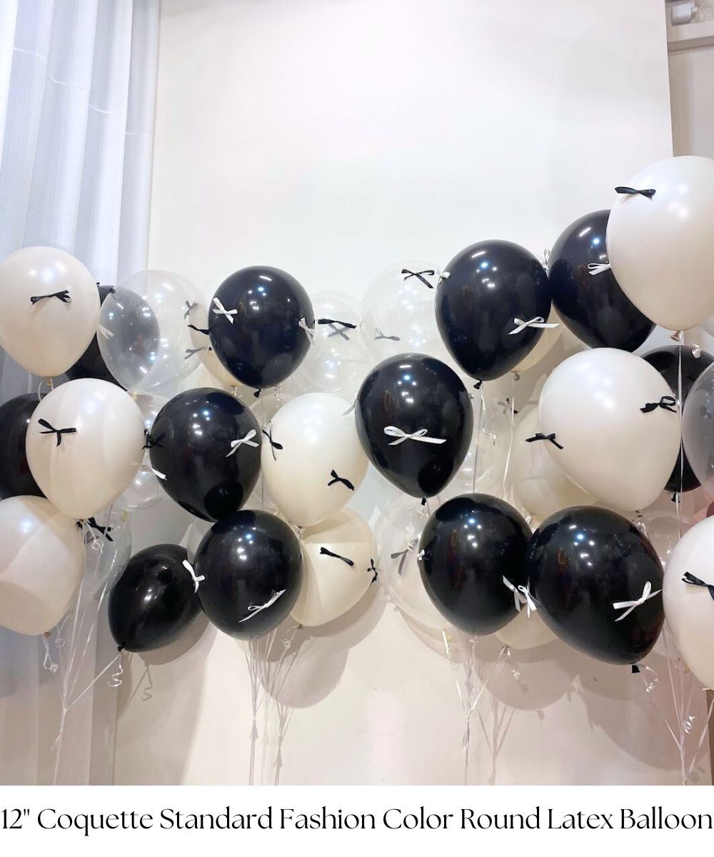 Our Balloons Cluster - Coquette Edition is the most fuss-free way to elevate your party venue, whether it’s an intimate gathering or a grand celebration! Simply choose the number of balloons in a cluster and three colors that match your party theme. For an added touch of cutesy elegance, each latex balloon in this edition is beautifully styled with three delicate ribbon bows. We’ll bundle the balloons into a chic cluster and attach them to a weight, so you can place them effortlessly wherever you like. Arrange multiple clusters side by side to create a dreamy, picture-perfect backdrop!