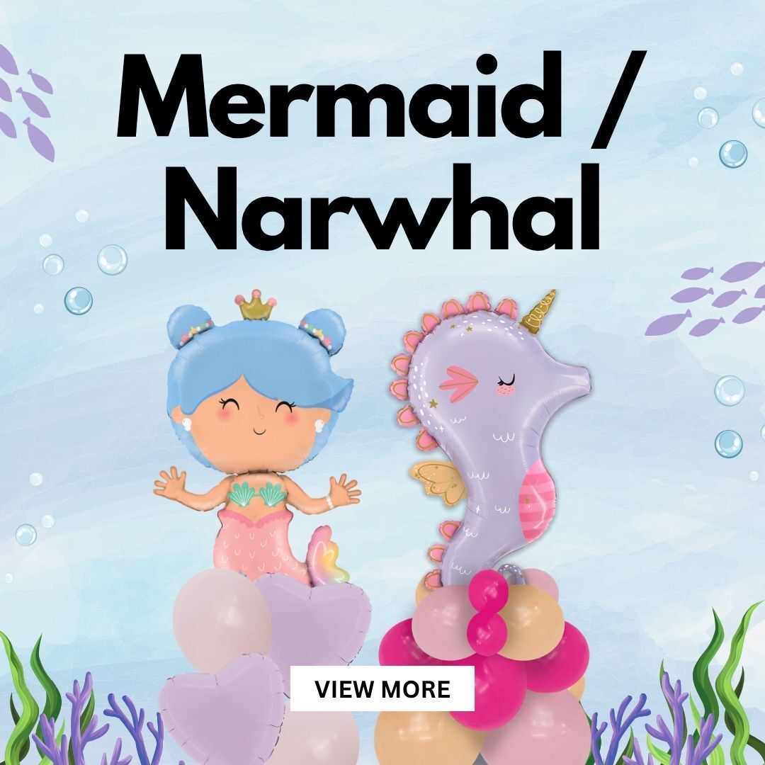 Dive into an underwater adventure with our enchanting collection of mermaid-themed balloons!