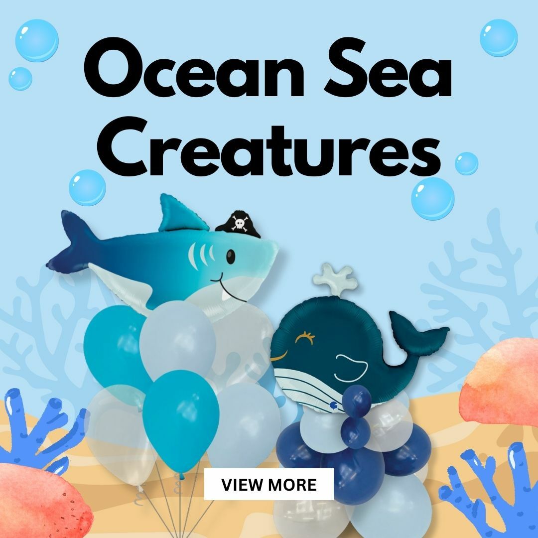 Dive into an underwater wonderland with our captivating collection of sea creature-themed balloons!