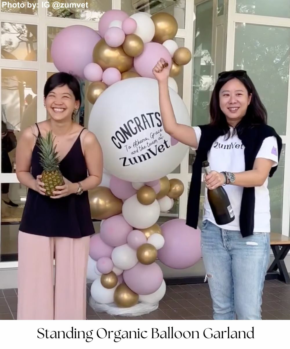 Personalised Standing Organic Balloon Garland by Give Fun Singapore