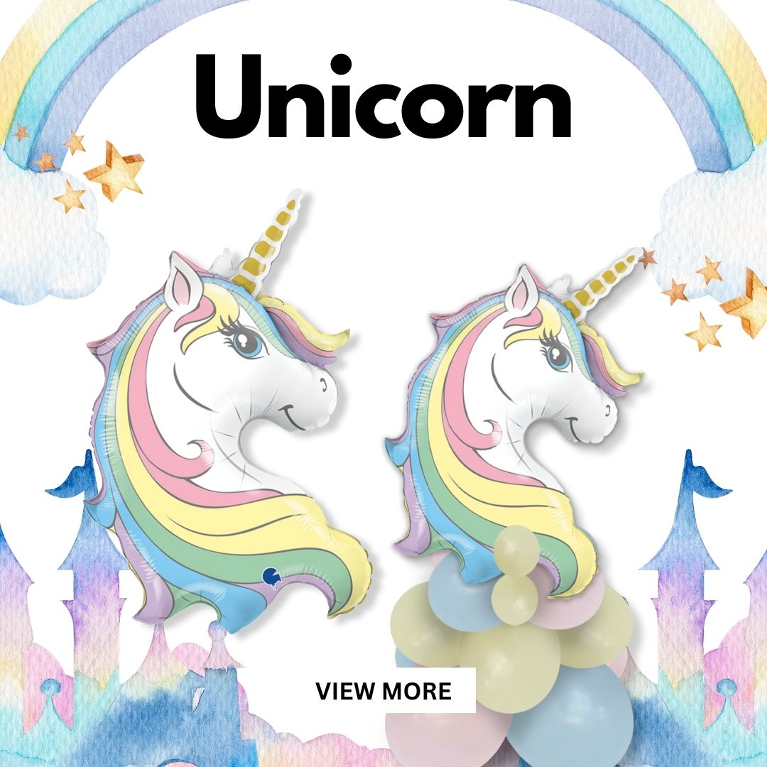 Immerse yourself in a world of magic and wonder with our enchanting collection of unicorn-themed balloons!