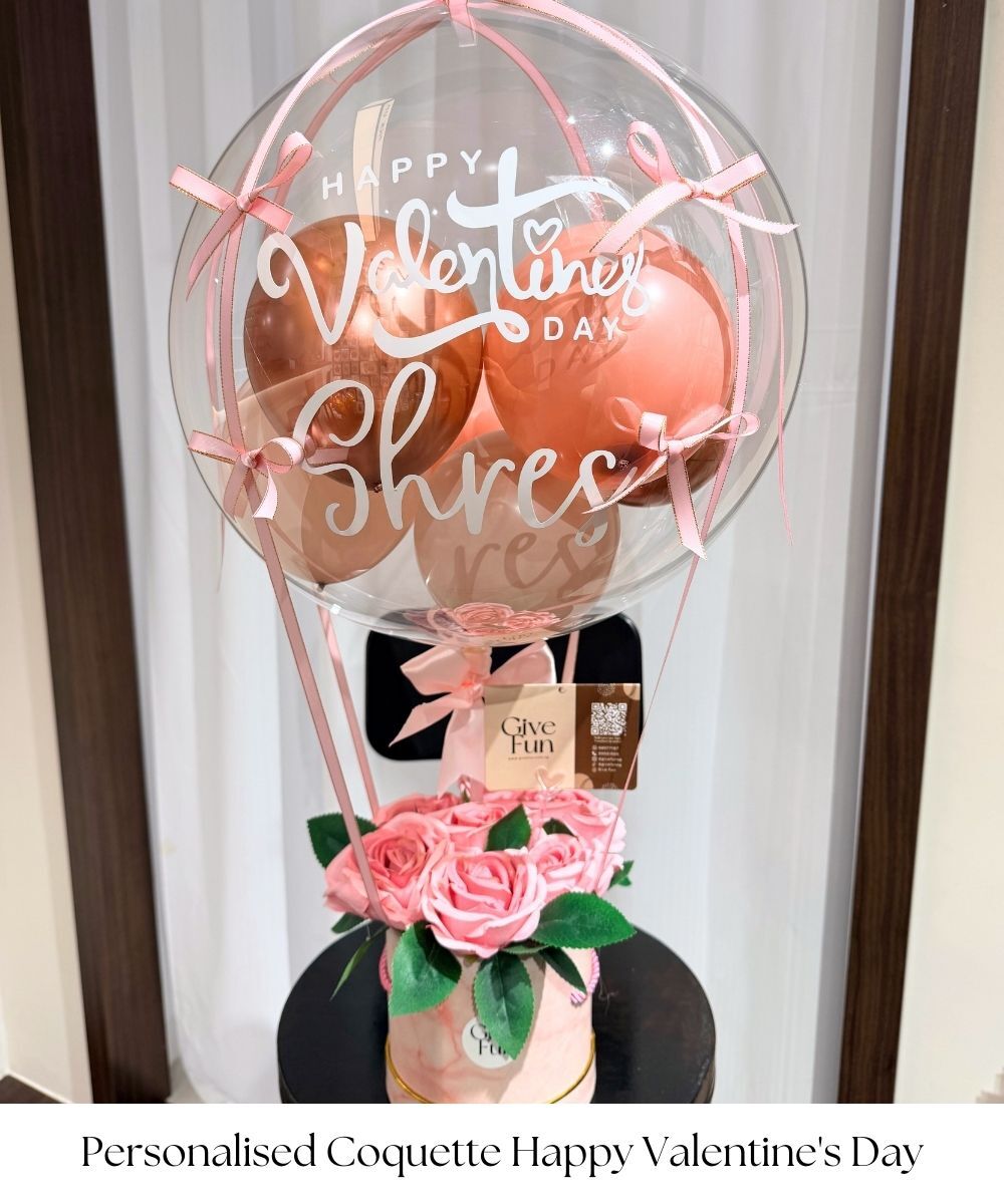 personalized Valentine balloons Singapore, romantic surprise balloon delivery Singapore, unique Valentine’s Day balloon gift ideas