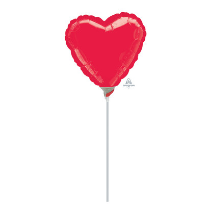 4"/10cm Mini Heart Foil Balloon - Red - Give Fun