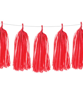 Tissue Paper Tassel Garland // Love is in the Air // Red 