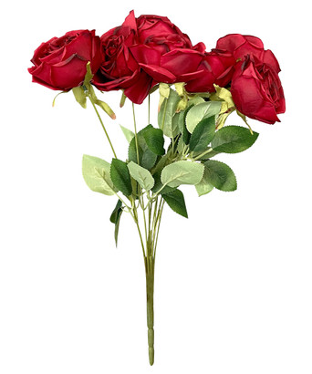 Artificial 9 Stalks Rose - Red - Give Fun