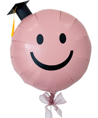 [Graduation] Round Foil Balloon on Stick - Smiley Grad with 3D ...