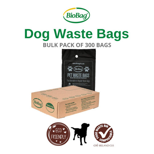 BioBag Dog Waste Bags Bulk Pack of 10 Rolls (300 Bags)