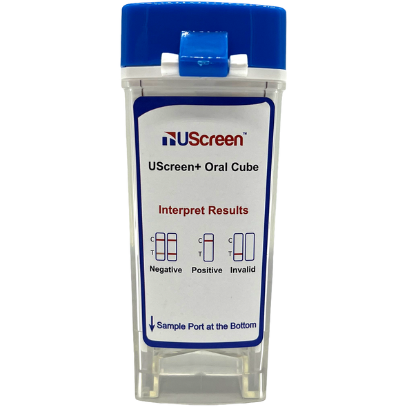 UScreen® Oral+ 6 Panel Saliva Oral Saliva Flip-Top Cube Drug Test, Saliva Saturation Indicator, USSORAL+6-EUO