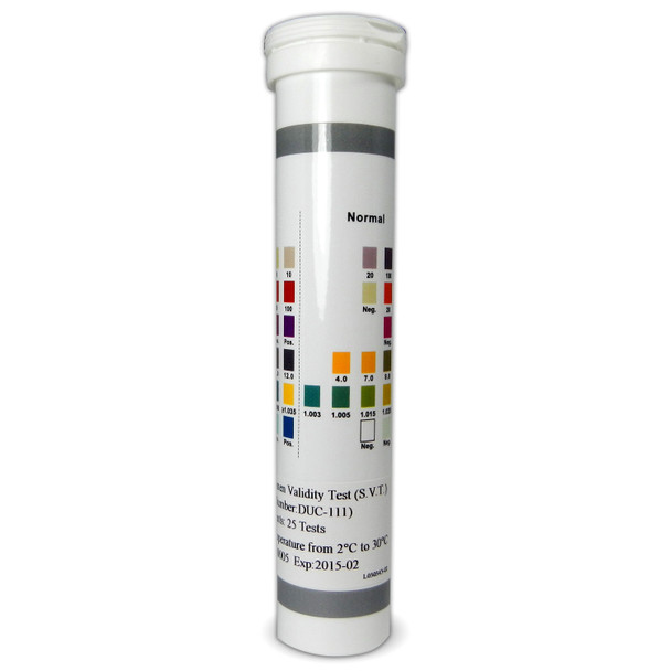 iScreen Adulteration Test Strips bottle container with individual multi-panel chemical reagent test strips.