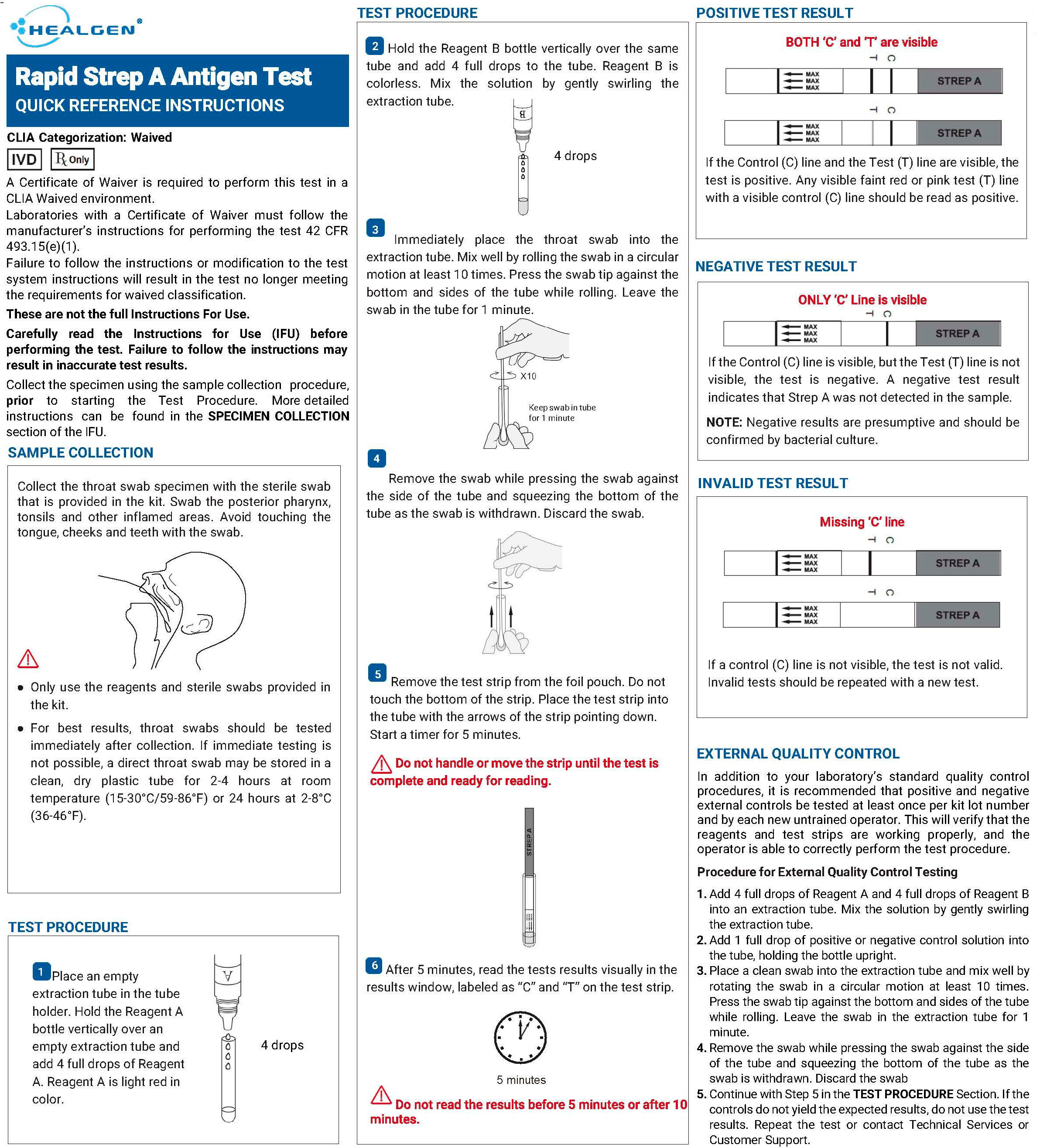 Healgen Rapid Strep-A Antigen Swab Test Kit Procedure