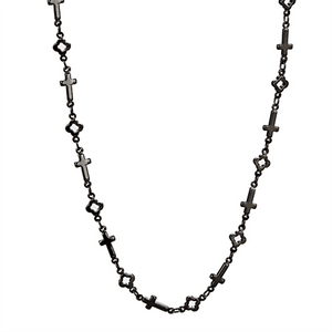 LO3454 - TIN Cobalt Black Brass Necklace with No Stone A874-LO3454 LO3454 - TIN Cobalt Black Brass Necklace with No Stone A874-LO3454