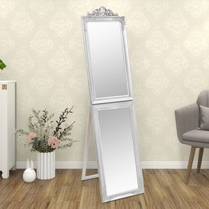 Free-standing Mirror Silver Glass, eucalyptus wood, engineered wood A949-351530  Free-standing Mirror Silver Glass, eucalyptus wood, engineered wood A949-351530