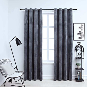 Blackout Curtains with Rings 2 pcs Anthracite 54"x95" Velvet A949-134815  Blackout Curtains with Rings 2 pcs Anthracite 54"x95" Velvet A949-134815