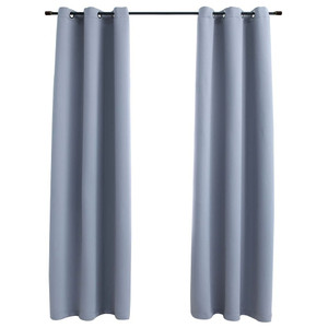 Blackout Curtains with Rings 2 pcs Gray 37"x84" Fabric A949-134847  Blackout Curtains with Rings 2 pcs Gray 37"x84" Fabric A949-134847