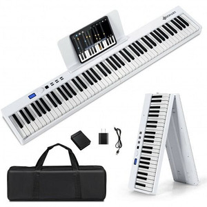 88-Key Foldable Digital Piano with MIDI and Wireless BT-White - Color: White D681-MU10079US-WH 88-Key Foldable Digital Piano with MIDI and Wireless BT-White - Color: White D681-MU10079US-WH