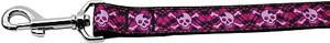 Hot Pink Plaid Skulls Nylon Dog Leash 3/8 inch wide 4ft Long S528-125-151 3804 Hot Pink Plaid Skulls Nylon Dog Leash 3/8 inch wide 4ft Long S528-125-151 3804