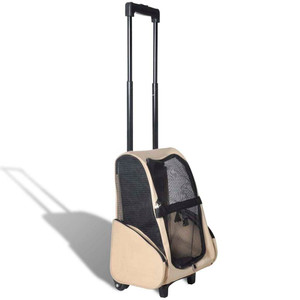  Pet Carrier Beige Polyester and Metal Suitable for small pets A949-170192