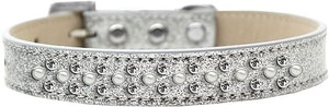 Sprinkles Ice Cream Dog Collar Pearl and Clear Crystals Size 18 Silver S528-616-12 SV-18 Sprinkles Ice Cream Dog Collar Pearl and Clear Crystals Size 18 Silver S528-616-12 SV-18