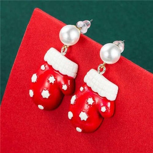 Gloves Design Artificial Pearl Wholesale Christmas High Fashion Pendant Earrings A392-fear6934