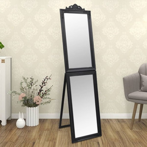  Free-standing Mirror Black Glass Full-length Foldable A949-351523