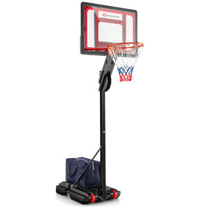 Basketball Hoop with 5-10 Feet Adjustable Height for Indoor Outdoor - Color: Black D681-SP37908