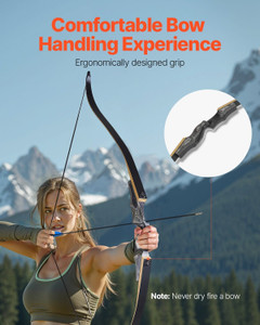 Recurve Bow and Arrows Kit, 60 inch Wooden Takedown Bows, Right Handed Ergonomic Archery Recurve Bo E415-FQGYS50LBS28LQIR9001V0