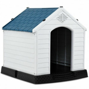 Plastic Waterproof Ventilate Pet Puppy House - Color: Blue - Size: M D681-PS7065-M