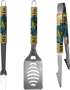 Oakland Athletics Utensil Set Grilling BBQ Stainless Steel 3 Piece CO Z157-5460366954