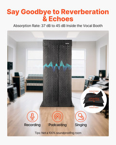 6.56 ft Portable Vocal Booth Recording Booth with Travel Bag for Voiceovers E415-LYGLZPCGCC006IPR2001V0