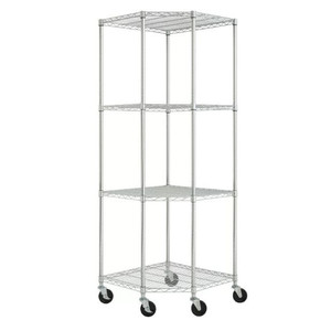 Heavy Duty 4-Tier Corner Storage Rack Shelving Unit with Casters Q280-TCSRCHE1559581