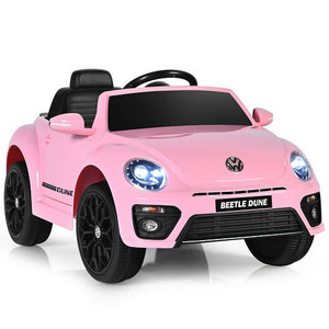 Volkswagen Beetle Kids Electric Ride On Car with Remote Control-Pink - Color: Pink D681-TQ10040PI Volkswagen Beetle Kids Electric Ride On Car with Remote Control-Pink - Color: Pink D681-TQ10040PI