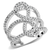 3W1587 - Rhodium Brass Ring with AAA Grade CZ  in Clear A874-3W1587