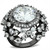 LOA874 - Ruthenium Brass Ring with AAA Grade CZ  in Clear A874-LOA874