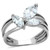 TK1445 - High polished (no plating) Stainless Steel Ring with AAA Grade CZ  in Clear A874-TK1445