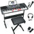 61-Key Portable Electronic Keyboard Piano with Stand and Stool - Color: Black D681-MU70009 61-Key Portable Electronic Keyboard Piano with Stand and Stool - Color: Black D681-MU70009
